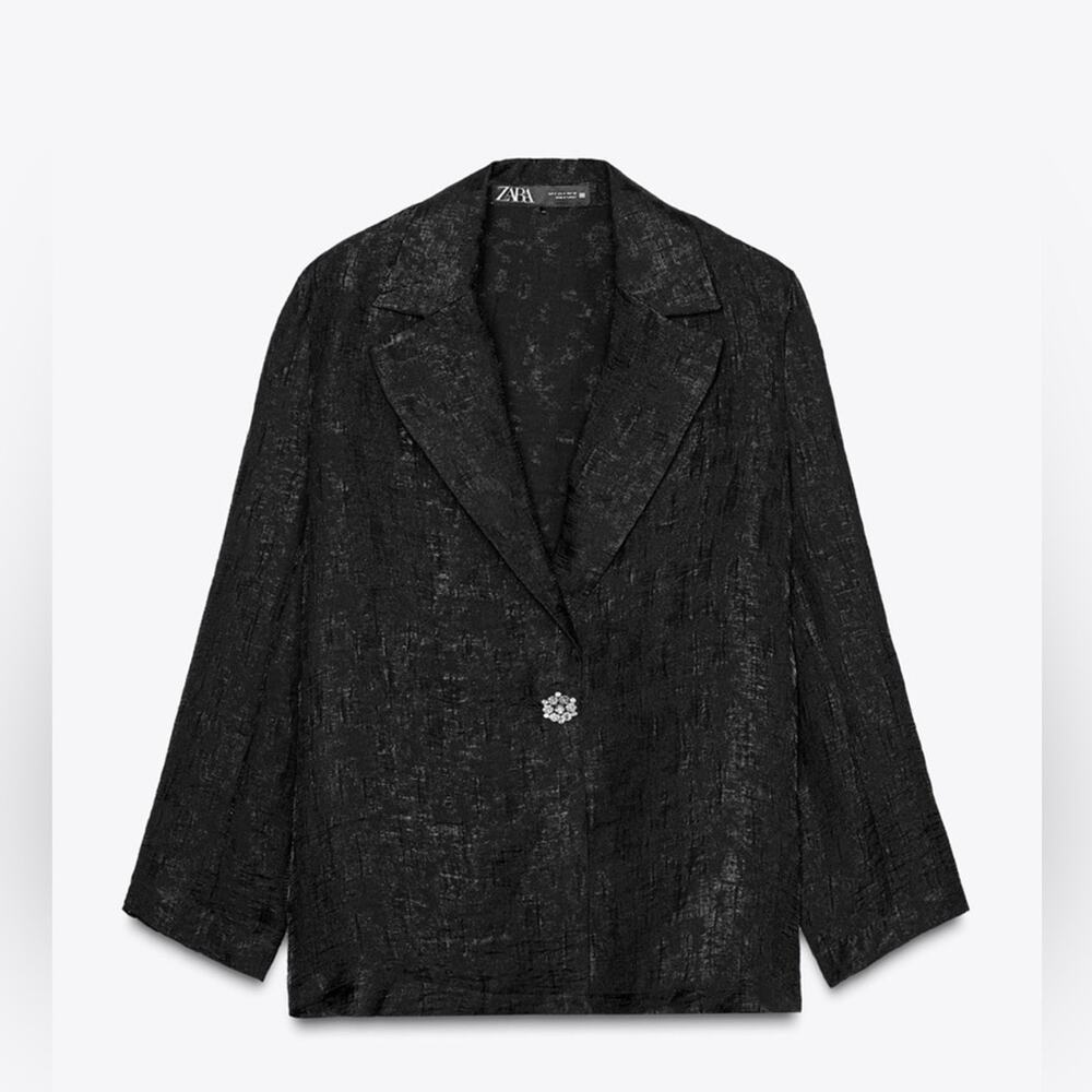 Nwt- zara- wrinkled organza blazer- small